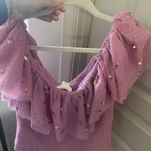 Anthropologie Women's Pink and Gold Blouse NWOT - Picture 4 of 7